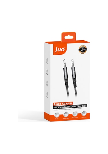 Juo Stereo 3.5mm Trs Jack Örgülü Aux Ses Kablosu 1 Metre