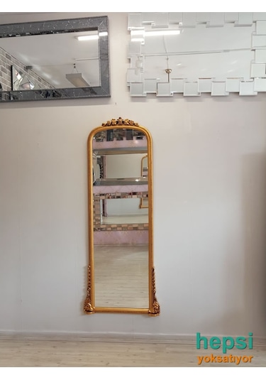Matmazel Model Altın Renk Varaklı Boy Aynası Altın