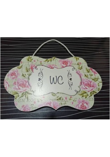 Hiraevgereçleri Gül Desenli Wc Tabelası Çok Renkli