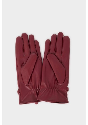 Defacto Kadın Suni Deri Eldiven F3194ax25wnbr299 Bordo-br299