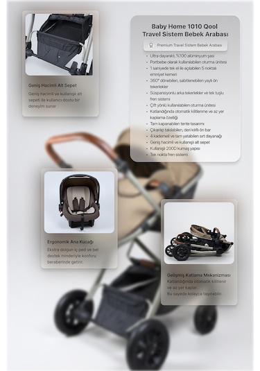 Baby Home 1010 Qool Travel Sistem Bebek Arabası