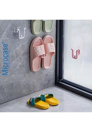 Güçlü Plastik Yapışkanlı Banyo Hol Vb. Terlik Askılığı Al4469-2ad