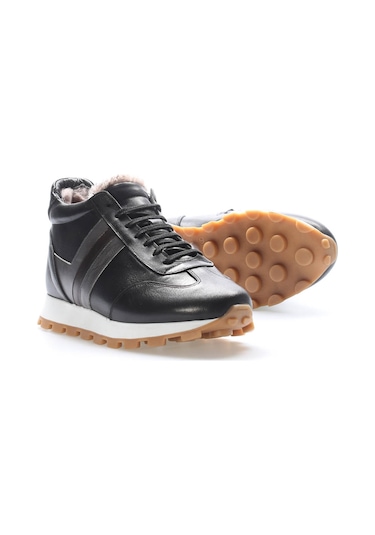 Hakiki Deri Kürklü Erkek Klasik Bot 154kma1710 Siyah