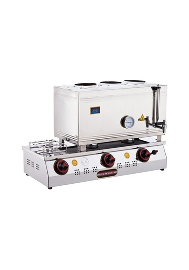 Işıkgaz Silverinox 60 Lık Doğalgazlı 40 Litre 3 Demlikli Çay Kazanı Slvr-2066-d