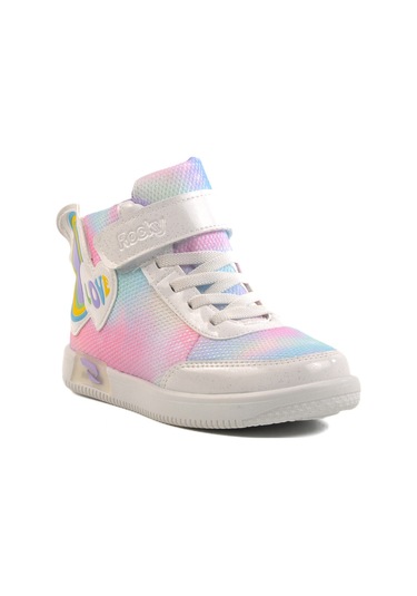 Beyaz Cırtlı Bilek Boy Kız Çocuk Sneaker 6503 F Beyaz Beyaz Cırtlı Bilek Boy Kız Çocuk Sneaker 6503 F Beyaz