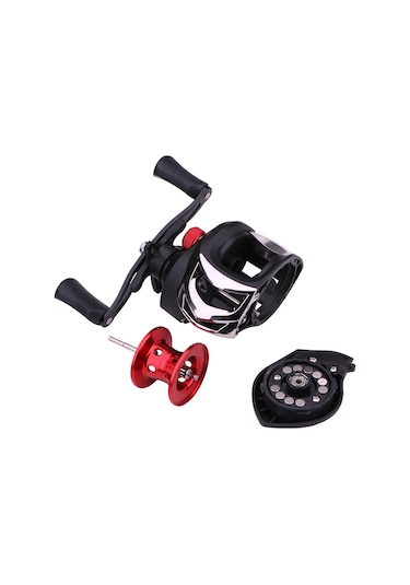 Tenfowee Sol El Manyetik Frenli 17+1 Eksenli Metal Bobinli Anti-patlatma Olta Makinesi, Luya Spor İçin Dayanıklı Tüketim