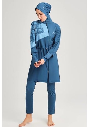 Haşema 3079 Petrol Mavisi Anadolu Koleksiyonu Parmak Geçirme Detaylı Jileli 5 Parça Tesettür Mayo Takımı Çok Renkli Haşema 3079 Petrol Mavisi Anadolu Koleksiyonu Parmak Geçirme Detaylı Jileli 5 Parça Tesettür Mayo Takımı Çok Renkli