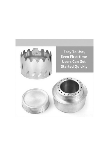 Monyee Kamp Fişekli Alkol Ocağı 100ml + Paslanmaz Çelik 3 Parça Rüzgar Engelleyici + Çapraz Ayaklı Stant, Ev Acil Durum Ve Doğa Etkinlikleri İçin Gümüş