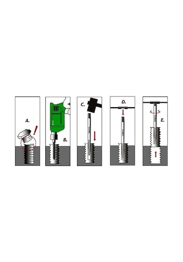 6 Parça Hasarlı Kırık Cıvata Vida Sökücü Kılavuz Çekme Seti