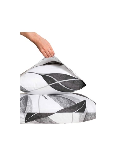 Yastık Kılıfı 2 Li Akasya Percale Baskılı 50x70 Cm Beyaz