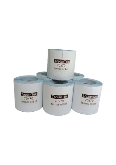 70X70 TERMAL ETİKET TOPLAM 6 RULO 1.KALİTE (TAM METRAJ)