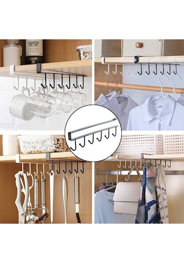 Dolaplar İçin Askılı Raf, Bardaklar Ve Kupalar İçin 6 Askı Diğer