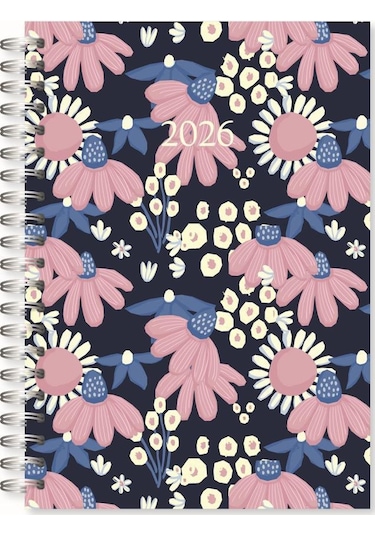 Lizy 2026 Spiralli 17x24 Cm Günlük Ajanda Model-3 Gri