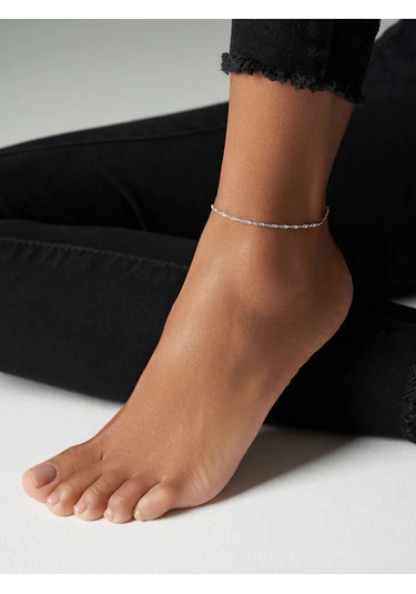 Mıx Jewelry Parlak Gümüş Ayak Bileği Bileziği 40728600 Gümüş