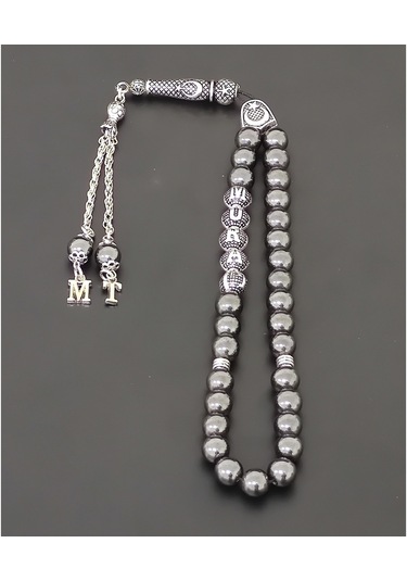 Tesbihsakarya Isimli - Kişiye Özel - Isme Özel - Hematit Doğaltaş Tesbih - 8 Mm