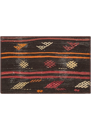 Renkli Çiçekli El Dokuma Kilim Paspas