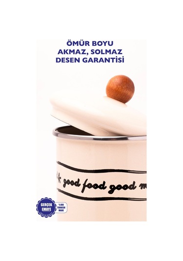 Mood Çay Kavanozu/ Çok Amaçlı Dev Boy Kavanoz 17cm Krem