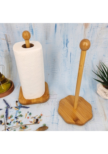 Ahşap Bambu Kağıt Havluluk Ahşap Peçetelik Mutfak Düzenleyici 2li