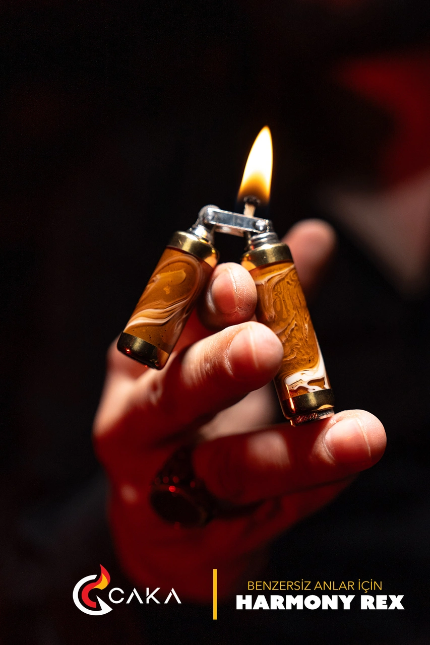 Caka Lighter Harmony Rex Kahve Benzinli Çakmak Kahverengi