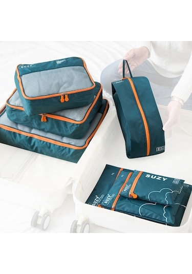 Yulong 7 Parça Seyahat Organizasyon Depolama Torbaları Seti Yeşil