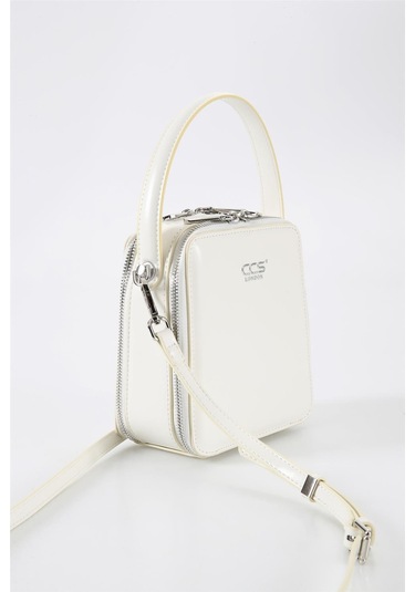 Ççs 17561 Kadın Omuz Askılı El Çantası-beyaz Beyaz