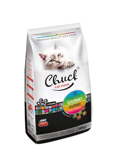 Chuck Gourmet Renkli Taneli Yetişkin Kedi Maması 500 G