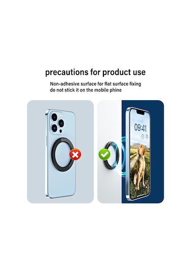 Güçlü Manyetik Halka Duvar Cep Telefonu Tutucu Duvar Braketi Araç Telefonu 2pcs Blue Mavi