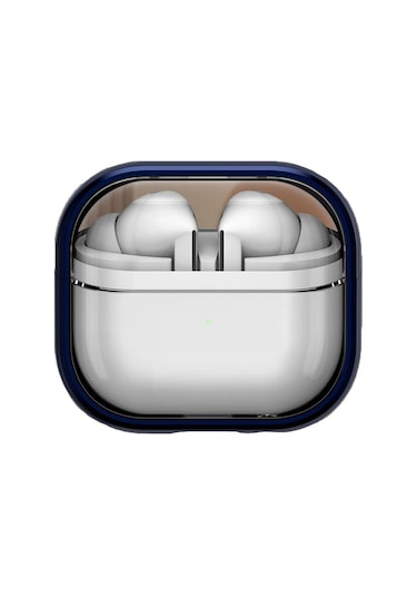 E2m Apple Uyumlu AirPods 4 Crystal Standlı Kılıf Mavi Mavi