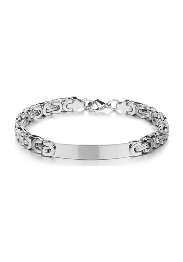 Chavin Kral Model 6 Mm. Gri Çelik Künye Erkek Bileklik Et98by