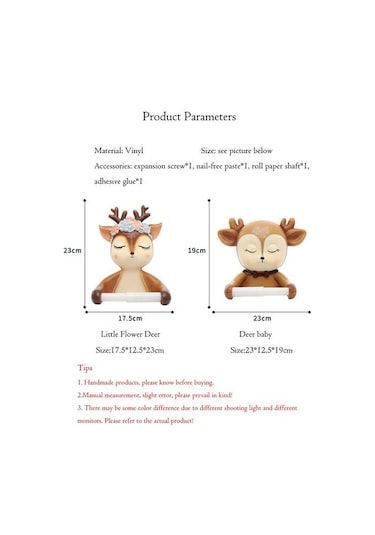 Sevimli Karikatür Geyik Tuvalet Kağıdı Sahipleri Yaratıcı Hayvan Duvara Monte Asılı Rulo Kağıt Raf Banyo Doku Kutusu Depolama Raf Kağıt Tutucular Sarı 22 x 13.6 x 11.2 CM