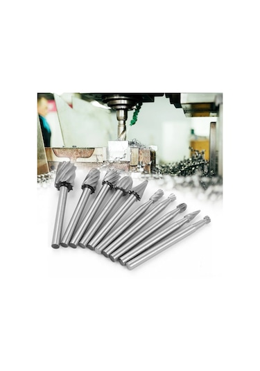 Ximistore9 10'lu Tungsten Karbür Freze Uç Seti - Ahşap Ve Metal İşleme İçin Profesyonel Kesme Ve Oyma