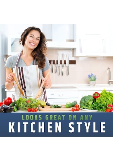 Pazly 16 İnç Ceviz Ahşap Manyetik Bıçak Tutucu, Güçlü Mıknatıs, Mutfak Dekorasyonu, Düzenleyici, Ahşap Şerit Kahverengi