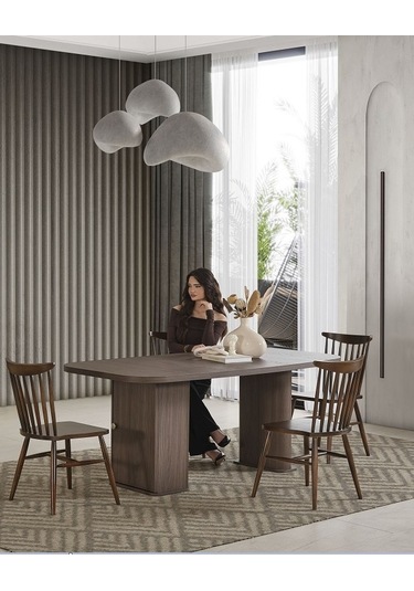 Casamila Mdf Yemek Masası+6 Sandalye Venge