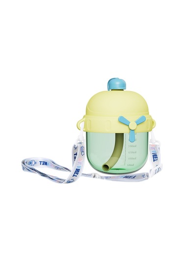 Aurora Ölçekli Jartiyerli Çocuk Süt Bardağı Bebek Öğeme İçme Bardağı Özel Hasır Bardak - Mor Mor