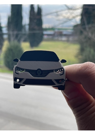 Renault Magane 4 Tasarımlı Oto Anahtarlık Beyaz