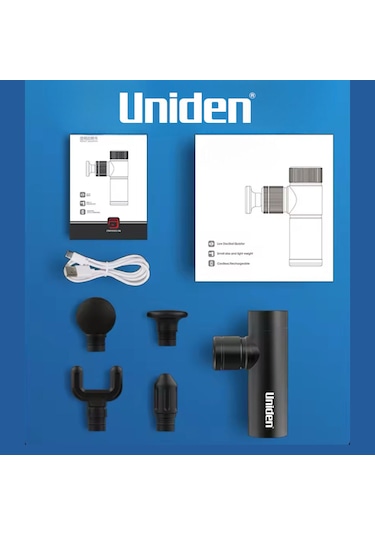 Uniden Mini Masaj Tabancası Çelik Aluminyum Kasa Darbeli Titreşim Siyah