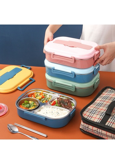 Mufunye Pembe Büyük Boy 4 Bölmeli Çorba Tablası Ve Bulaşıklar İle Lunchbox Pembe