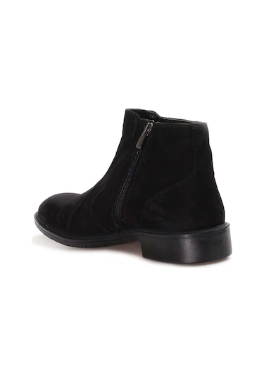 Fast Step Hakiki Deri Kürklü Erkek Klasik Bot 711kma4020 Siyah Süet