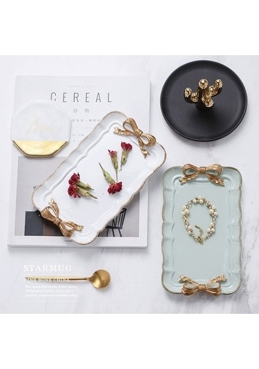 Tongxida Bosphorusboutique Tepsisi Tatlı Tabak, Beyaz, Küçük Küçük Kek İs Havlu, Dikdörtgen Tabak Sones Sevimli Saklama Mücev Beyaz