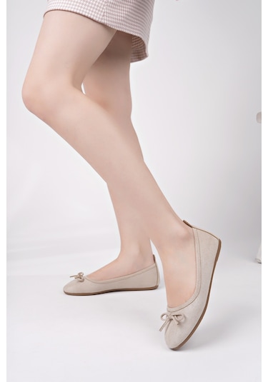 Muggo Miu Fiyonklu Kadın Deri Günlük Babet Kahverengi