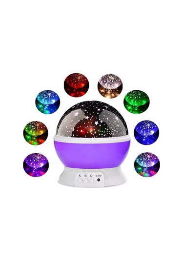 Dönen Star Master Gece Lambası Mor-2231 Çok Renkli