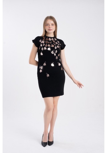 MODATALİKA Kadın Desenli Triko Elbise