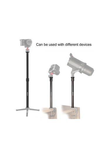 Sones Puluz Teleskopik Uzatma Merkezi Şaft Çubuğu Monopod Tutucu, Çubuk Uzunluğu: 33-60cm Siyah