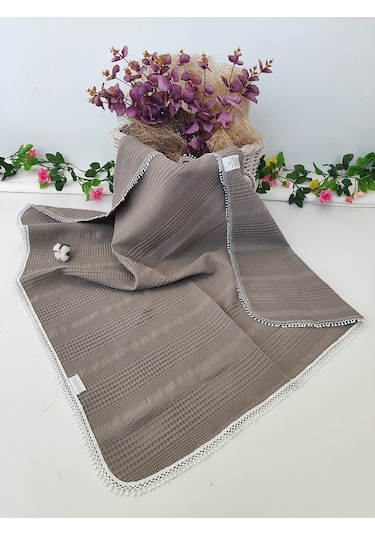 Kahve Pike Bebek Battaniyesi Doğal Organik Yaşam Örtüsü Çok Amaçlı Mevsimlik Yenidoğan 80x90 Cm Kahverengi