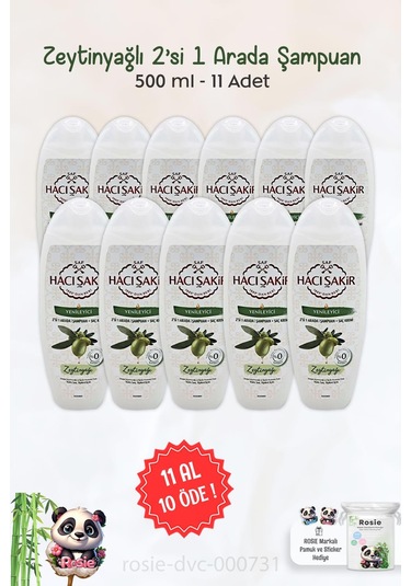 11 Al 10 Öde Hacı Şakir Zeytinyağlı 2si 1 Arada Şampuan Yenileyici 500 Ml Ve Rosıe