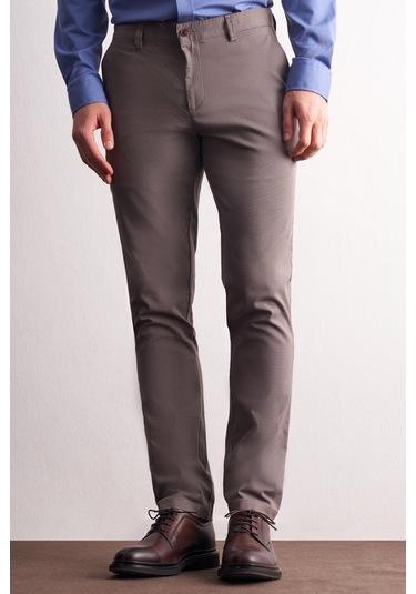 Vizon Yan Cep Düz Paça Pamuklu Slim Fit Chino Casual Pantolon 1003255164 Vizon