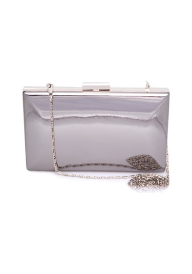 Lela Ayna Görünümlü Zincirli Bayan Abiye Çanta 347136Ayna L Platin