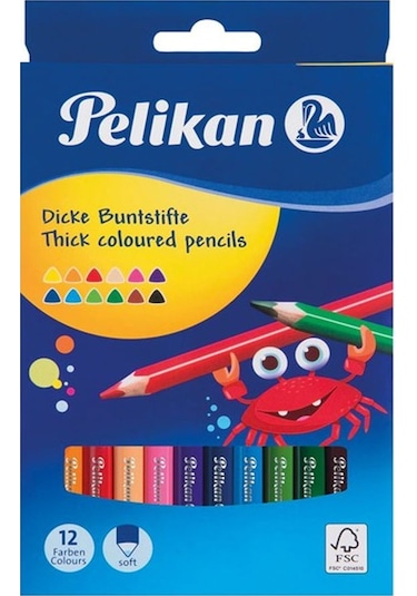 Pelikan Üçgen Kuru Boya 12 Li 724039 N11.128