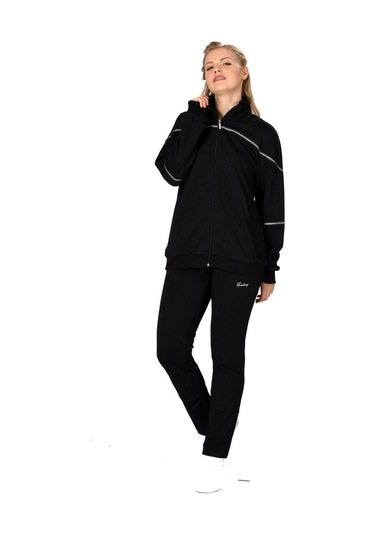 Fantasy Kadın Fermuarlı Büyük Beden Lacivert Eşofman Takım 201802