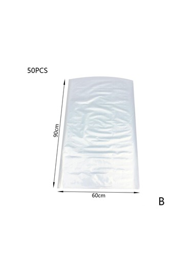 Vkemall 50 Adet Şeffaf Plastik Gardırop Toz Kılıfı 60x150cm - Dayanıklı Ve Pratik Ev Kullanımı Beyaz